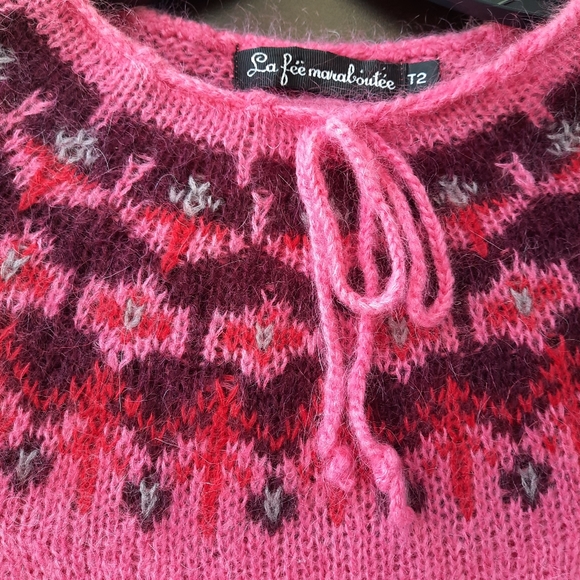 La Fée Maraboutée pink sweater, Size 2 - Picture 2 of 4